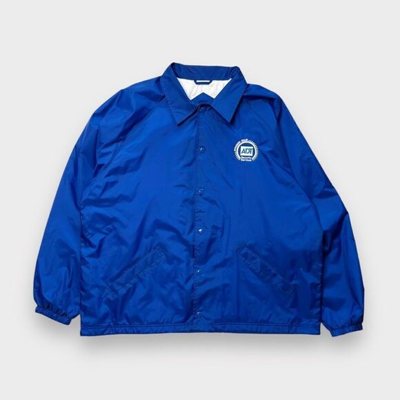Vtg NOS 80s ADT Alarm Coaches Jacket, Varsity Lined, Snap Front, Dealer Promo XL - Picture 1 of 5